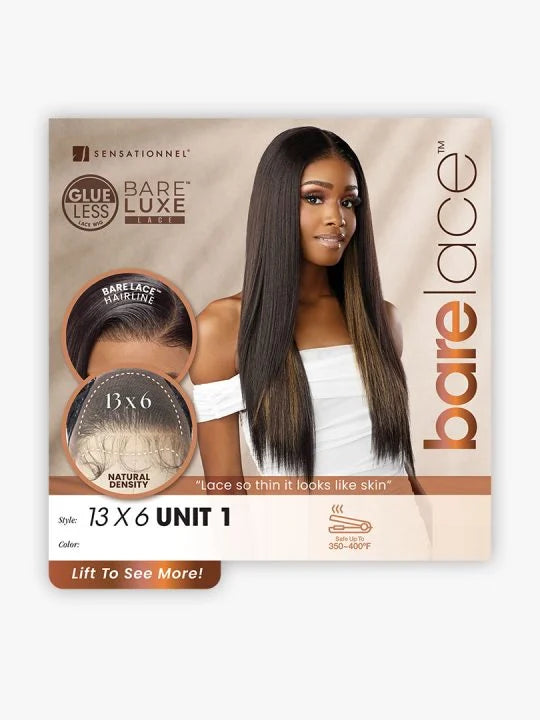 BARE LACE WIG_ 13X6 UNIT 1 Layered straight style with light yaki texture.