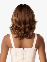 CORA Long-bob (LOB) style with yaki texture and curls facing opposite directions, away from the face