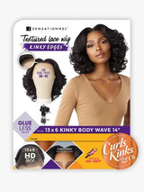 KINKY EDGES 13X6 KINKY BODY WAVE 14″ A bob length of voluminous S-shaped Body Waves