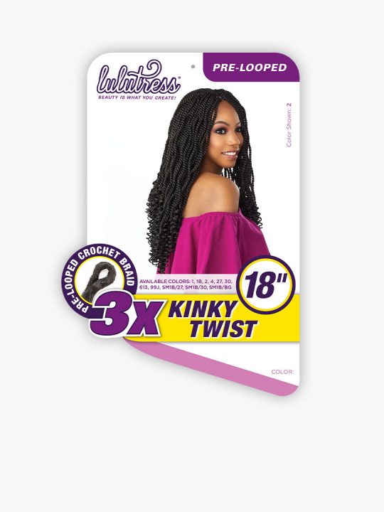 3X KINKY TWIST 18″ Tight twist style with curled ends, which is perfect for any occasion.