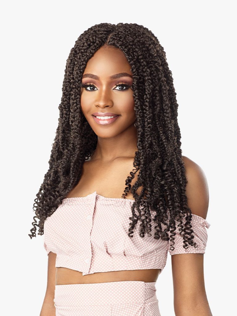 2X BOX BUTTERFLY 18″ Box braids with curls sticking out, Box Butterfly Braids with curly ends