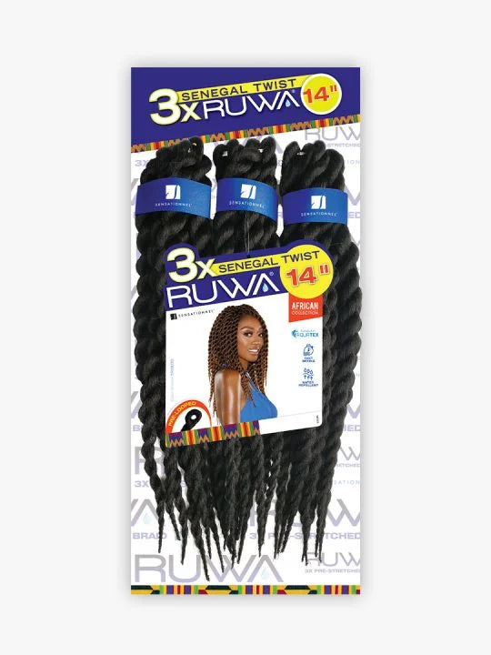 3X RUWA SENEGAL TWIST 14″ Senegal Twist style has 3 bundles in one pack.