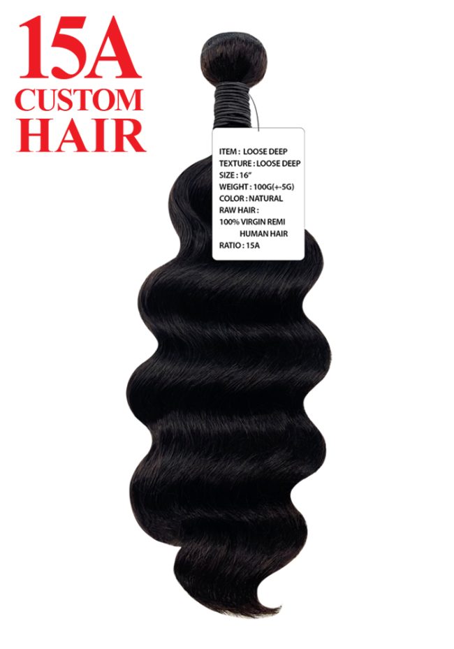 15A CUSTOM HAIR-LOOSE DEEP WAVE 100% VIRGIN UNPROCESSED REMY HUMAN HAIR