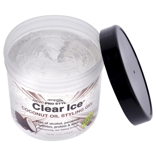 AMPRO PRO STYL CLEAR ICE COCONUT OIL STYLING GEL 12 OZ