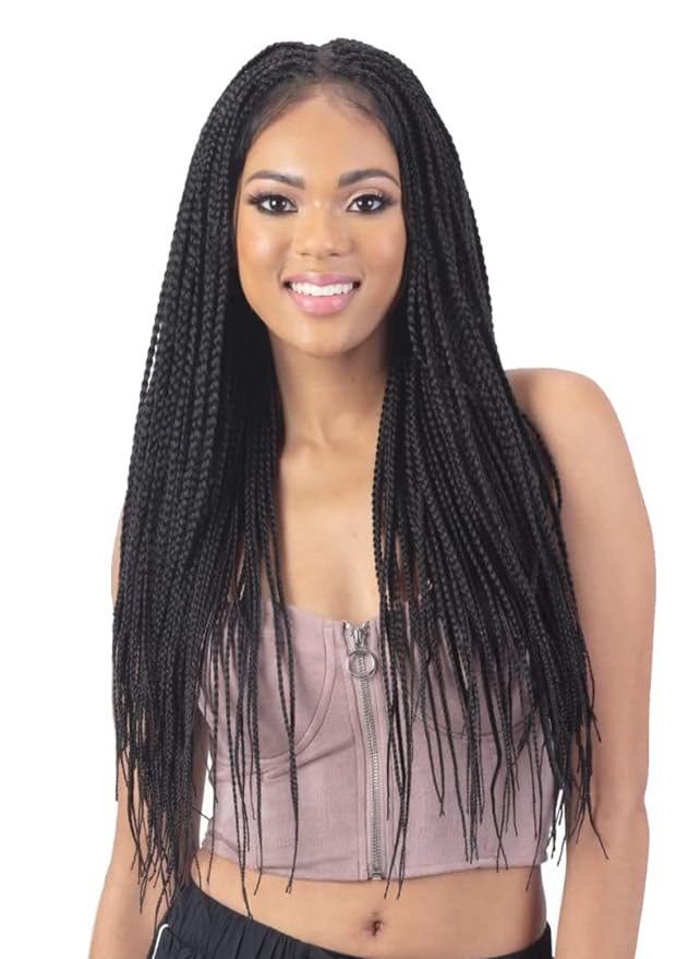 MAYDE BEAUTY KNOTLESS BRAIDED HD LACE FRONT WIG - MEDIUM KNOTLESS BRAIDS - 28"