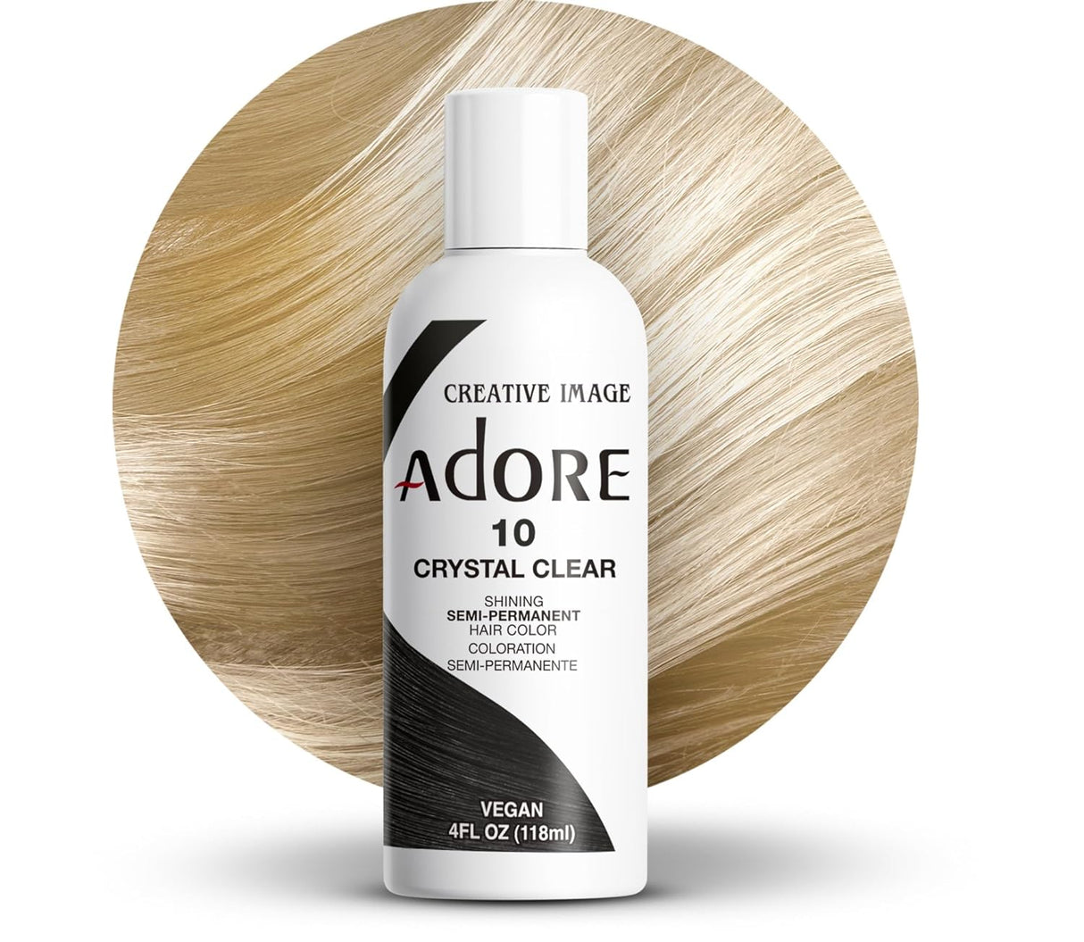 Adore Semi Permanent Hair Color Hair Dye 4Fl Oz Crystal Clear