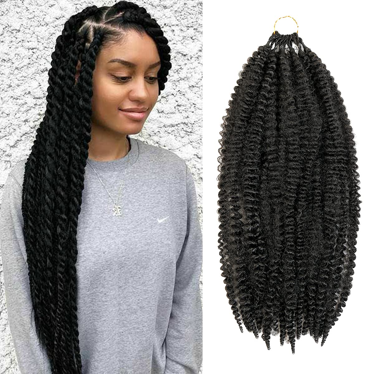 24 Afro Kinky Twist Crochet Braids Springy Marley Hair Braiding Hair  Extensions