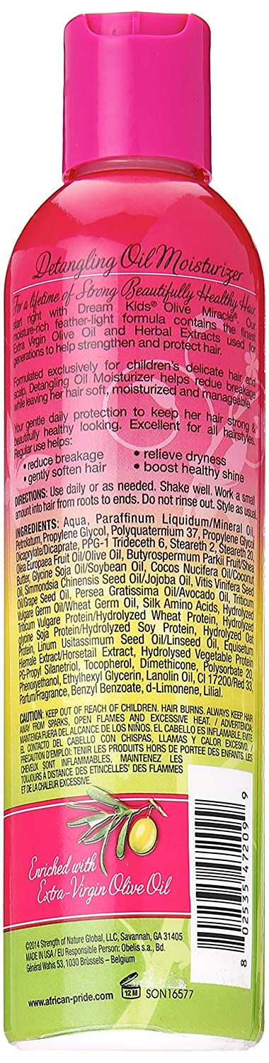 African Pride Dream Kids Olive Miracle Anti-Breakage Detangling Oil Moisturizer - Contains Olive Oil, Detangles & Reduces Hair Breakage, 8 Oz Find Your New Look Today!