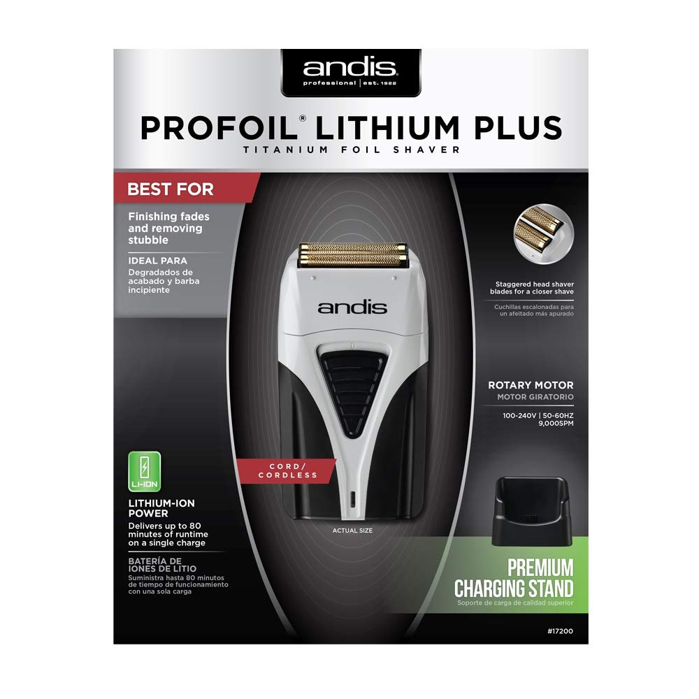 Andis Profoil Lithium Plus Titanium Foil Shaver 17200, Black/Gray, 1 Count Find Your New Look Today!