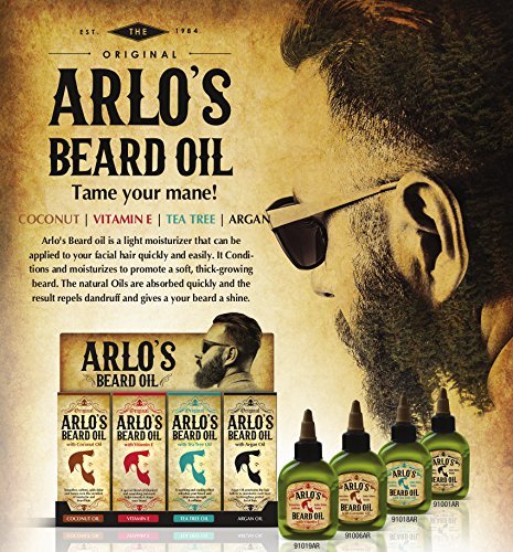 Arlo's 99% Natural Original Beard Oil, Pro-growth Growth Enhancer, 2.5 Fluid Ounce Find Your New Look Today!