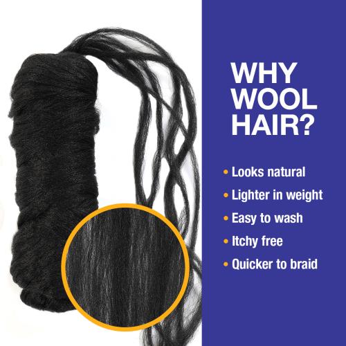 5Roll Brazilian Yarn Wool Hair Arylic Yarn for Hair Crochet Braid Twist  Warps Black Color