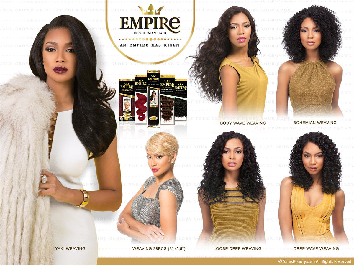 SENSATIONNEL EMPIRE 100% HUMAN HAIR - YAKI WEAVE 8"-18" (FLAMBOYANT COLORS)