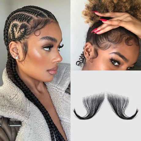 Celebrity 100% Human Hair HD Lace Reusable Fake Baby Hair Edge 2pcs I-Shape Find Your New Look Today!