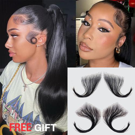 Celebrity 100% Human Hair HD Lace Reusable Fake Baby Hair Edge 4pcs I & V-Shape Find Your New Look Today!