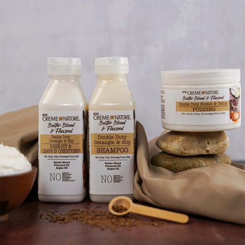 Creme Of Nature Butter Blend & Flaxseed Double Duty Detangle & Slip Shampoo 12oz Find Your New Look Today!