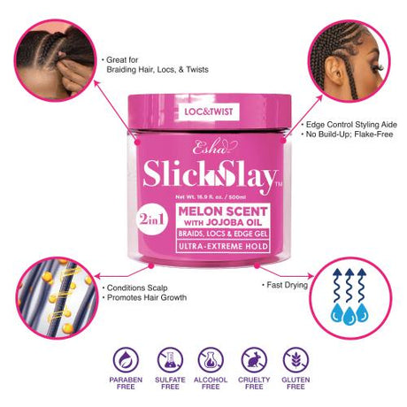 Esha Slick Slay 2 in 1 Braid & Edge Gel Ultra-Extreme Hold Find Your New Look Today!