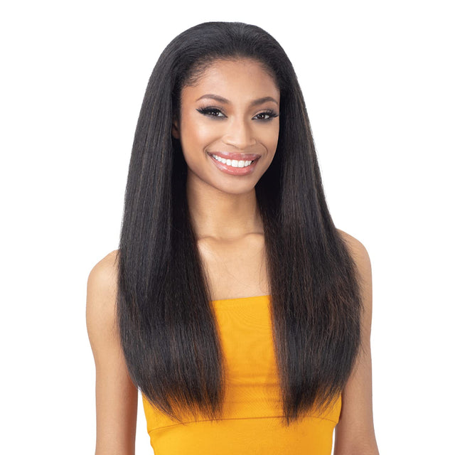 FREE TRESS EQUAL Half Wig Drawstring Full Cap Natural Me Natural Pressed Yaky (2) Find Your New Look Today!