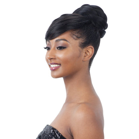 FreeTress Equal Synthetic Hair Bun & Bang Twisted Bun (Dome) Bang 2Pcs (Swoop Side Bang) Find Your New Look Today!