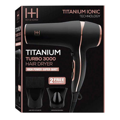 Hot & Hotter Titanium Ionic Turbo 3000 Hair Dryer Find Your New Look Today!