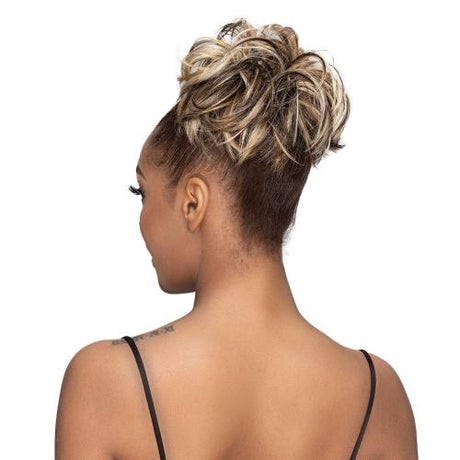 Janet Collection Human Hair Blend Bun Remy Illusion Scrunch Retro Find Your New Look Today!