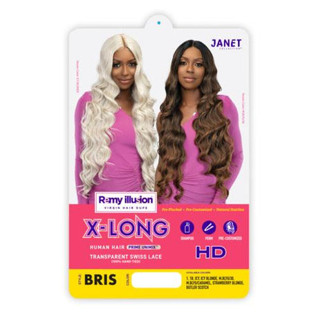 Janet Collection Human Hair Blend HD Swiss Lace Front Wig Remy Illusion X-Long Bris Find Your New Look Today!