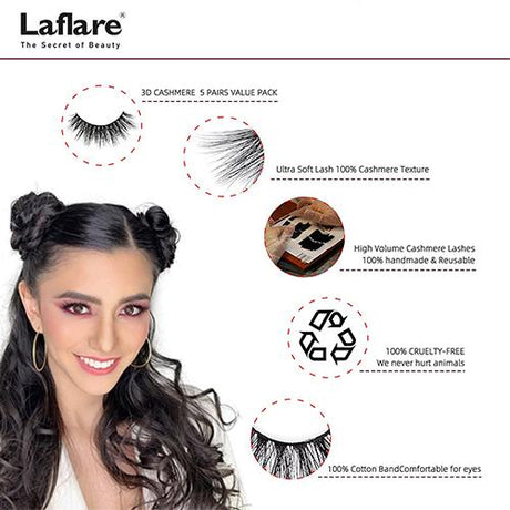 Laflare 3D Cashmere Eyelashes Value Pack 5 Pairs Find Your New Look Today!