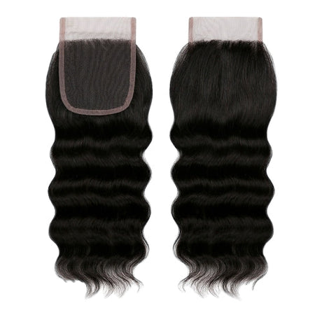 NAKED Nature Unprocessed Brazilian Virgin Remy Human Hair Weave 4X4 Lace Closure Loose Deep Find Your New Look Today!