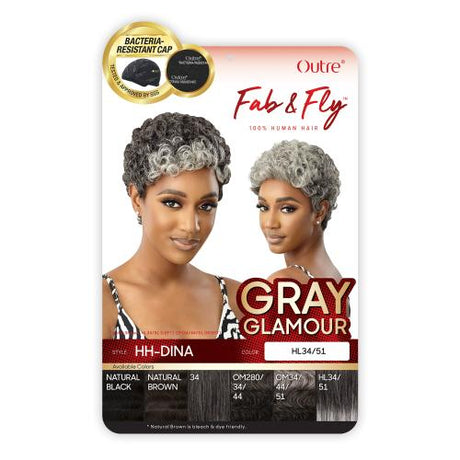 Outre Unprocessed Human Hair Wig Fab N Fly Gray Glamour HH-Dina Find Your New Look Today!