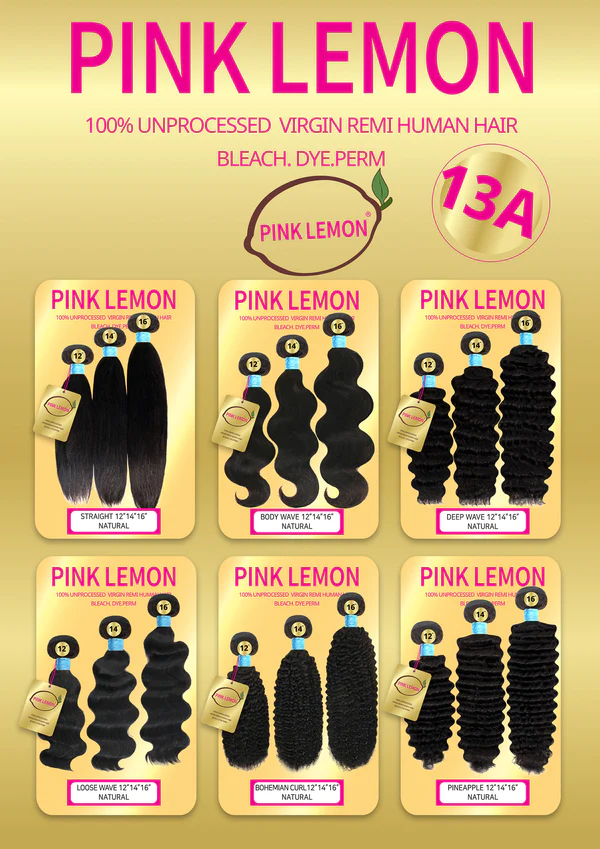 PINK LEMON - 100% 13A VIRGIN HAIR BUNDLE BLEACH, DYE, PERM (LOOSE WAVE) Find Your New Look Today!
