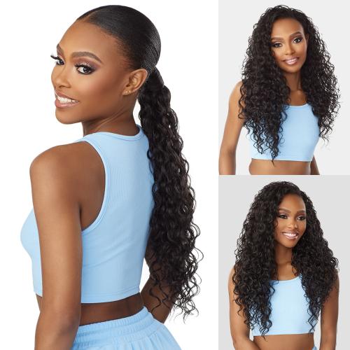 Half wig ponytail clearance hairstyles