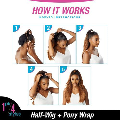 Sensationnel Half Wig N Pony Wrap Instant Up N Down UD 18 Find Your New Look Today!