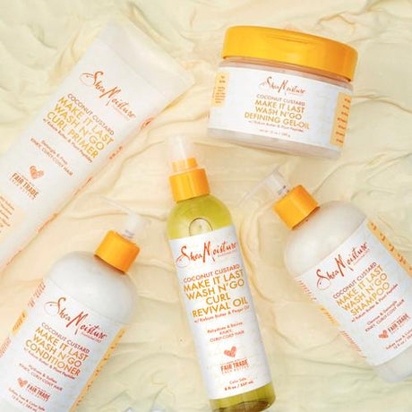 Shea Moisture Coconut Custard Make It Last Wash N'Go Curl Revival Oil 8oz Find Your New Look Today!