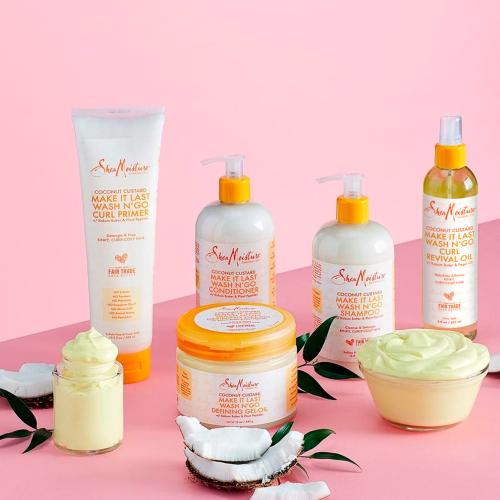 Shea Moisture Coconut Custard Make It Last Wash N'Go Curl Revival Oil 8oz Find Your New Look Today!