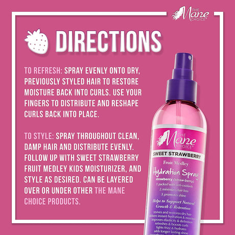 The Mane Choice Sweet Strawberry Fruit Medley Kids Hydration Spray, 8 Ounce Find Your New Look Today!