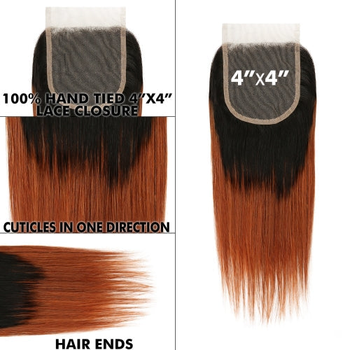 Uniq Hair 100% Virgin Human Hair Brazilian Bundle Hair Weave 4X4 Closure 7A Straight #OT30 Find Your New Look Today!