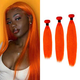 Uniq Hair 100% Virgin Human Hair Brazilian Bundle Hair Weave 9A Straight #ORANGE 3Pcs Find Your New Look Today!