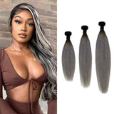 Uniq Hair 100% Virgin Human Hair Brazilian Bundle Hair Weave 9A Straight #OTGRAY 3Pcs Find Your New Look Today!