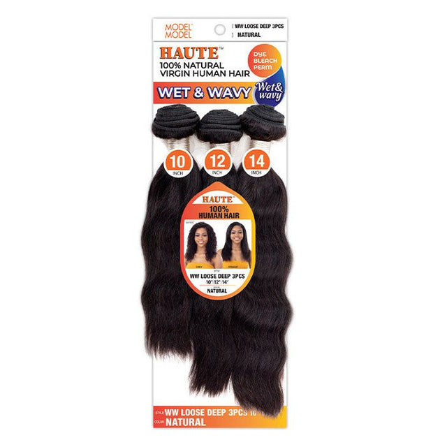 ModelModel Haute 100% Virgin Human Hair Wet & Wavy Weave 3pc - LOOSE DEEP - Hollywood Beauty STL