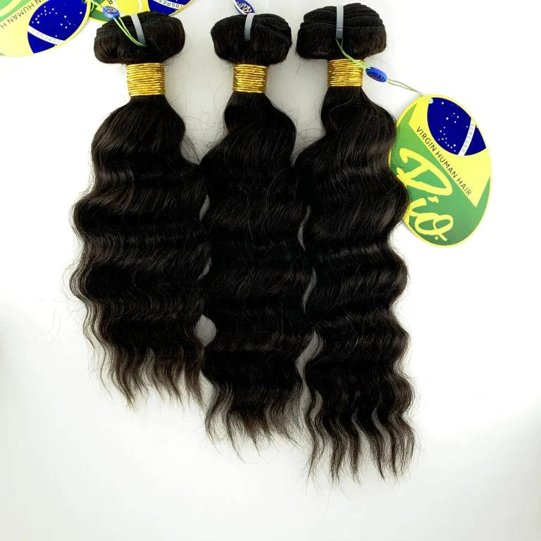 RIO 12 A BRAZILLIAN 100% VIRGIN REMY HUMAN HAIR - 3 BUNDLE DEAL - NATURAL COLOR