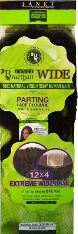 Janet Collection 100% Natural Virgin Remy HH NATURAL LACE CLOSURE 14 - Hollywood Beauty STL