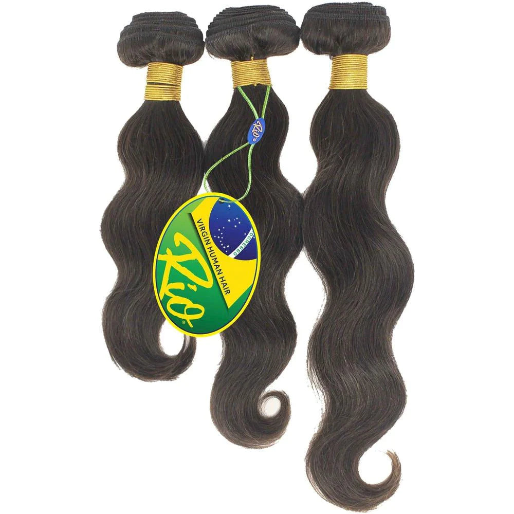 RIO 12 A BRAZILLIAN 100% VIRGIN REMY HUMAN HAIR - 3 BUNDLE DEAL - NATURAL COLOR